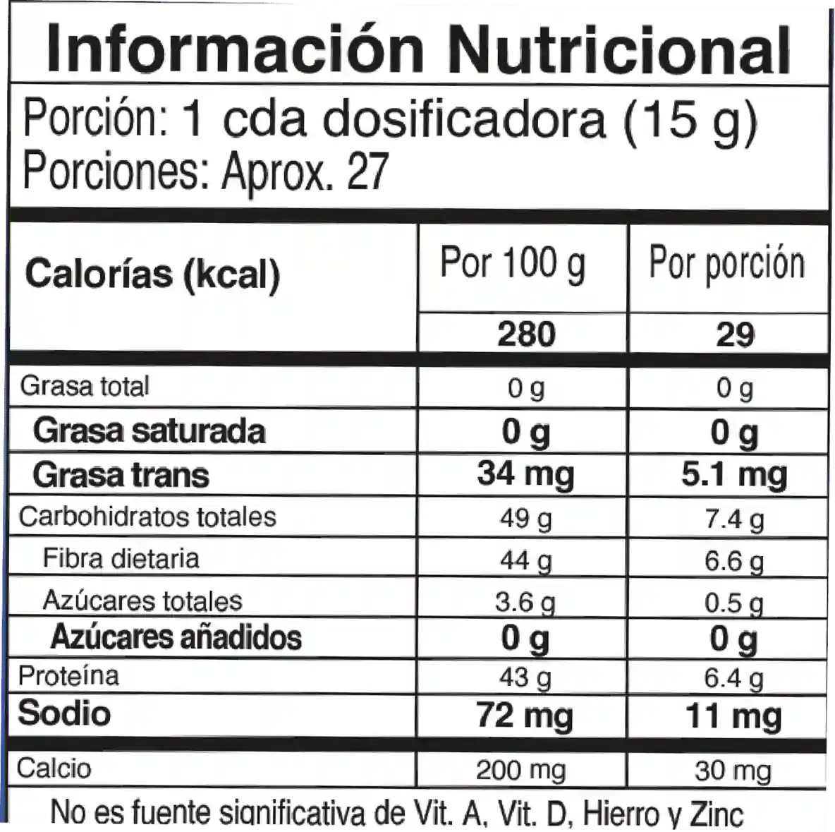 Información Nutricional